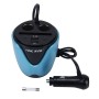 HSC YC-19 Car Cup Charger 2.1A/1A Dual USB Ports Car 12V-24V Charger with 2-Socket Cigarette and Card Socket(Blue)