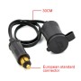 Car 15A 12-24V Multi-functional European Standard Connector Cigarette Lighter for BMW / Motorcycles with 30cm Power Cable