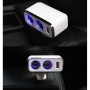 SHUNWEI SD-1909 80W 0.8A Car 2 in 1 USB Charger 90 Degree Free Rotation Cigarette Lighter (White)