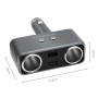 SHUNWEI SD-1925 120W 3A Car 2 in 1 Dual USB Charger 90 Degree Free Rotation Cigarette Lighter(Grey)