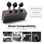 3 in 1 12-24V 16A Car Cigarette Lighter Socket with Overload Protection Switch Control