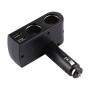 QC 3.0 Dual USB Ports 6A with 2 Socket Cigarette Lighter Splitter Car Charger