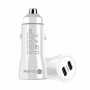 2pcs 40W Dual PD Car 2 in 1 Fast Charger Car Cigarette Lighter (White)