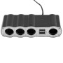 12V-24V 4 Way Car Charger Vehicle Splitter Cigarette Lighter Socket & Dual USB Ports Socket Adapter