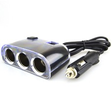 Car Cigarette Lighter Splitter Adapter 3 Socket Cigarette Lighter Splitter Dual USB Car Charger On/Off Switches 12V Car Splitter Adapter