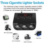 TR12 3 in 1 100W 4USB Car Cigarette Lighter with Switch Voltage Display(Black Red)