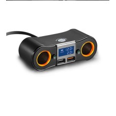 ZNB02 QC3.0 Fast Charge Car Charger Dual USB Car Cigarette Lighter(Orange Light)