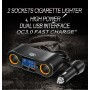 ZNB02 QC3.0 Fast Charge Car Charger Dual USB Car Cigarette Lighter(Orange Light)