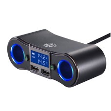 ZnB02 Car Charger Dual USB -автомобиль зажигалка (синий свет)