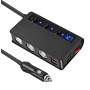 TR24 Universal Car 3 In 1 Cigarette Lighter Port Extension Charger 4 Port USB Charger With Independent Switch