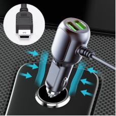 JY-1904 Car Charger Fast Charging Step-Down Line Mini USB Straight(Double Drive)