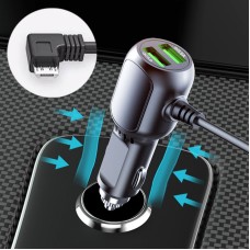 JY-1904 Car Charger Fast Charging Step-Down Line Android Micro USB Left(Double Drive)