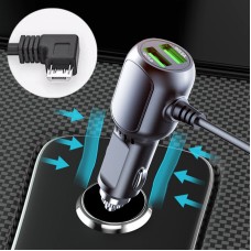 JY-1904 Car Charger Fast Charging Step-Down Line Android Micro USB Right(Double Drive)