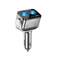 Ozio Car Charger Cigarette Lighter With USB Plug Car Charger, Model: Y34Q 5.3A Silver