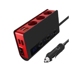 TR24 3 в 1 Car Sigarette Lighter Switch Зарядное устройство (Black Red)