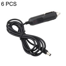 6 PCS Car Cigarette Lighter Plug With Fuse / Indicator DC head: 2.1X5.5mm, Cable Length: 1.6m