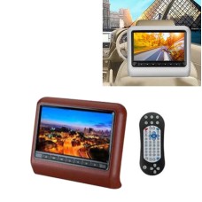 9 inch Car Rear Row HD External Headrest DVD Player Display + MP5(Brown)