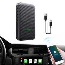 Original Car Wired to Wireless iOS Carplay Module Auto Smart Phone Carplay USB Navigation(Carbon Fiber Black)