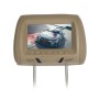 Car 1080P HD Headrest Screen Display MP5 Player Support USB/SD Playback / FM Transmission (Beige)
