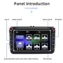 9083 For Volkswagen 8 inch IPS Screen Car MP5 Audio Player, Support Bluetooth Hand-free Calling / FM / SD Card / AUX / Wireless Mirrorlink