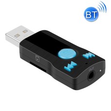BC07 Mini Brushed Texture USB Bluetooth Receiver MP3 Player SD/TF Card Reader with Microphone & Audio Cable, Support Handsfree & AUX Output & 32GB Micro SD / TF Card & Two-sided USB Port Connecting