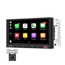 A2916 7 inch Dual-spindle Universal MP5 Car Carplay MP4 Player, Style: Standard+8 Light Camera