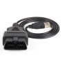 Car OBD 2 Male to USB Connector OBD Adapter Cable, Cable Length: 1m