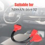 16 + 32 Pin External Thread to OBD2 Extension Cable for Nissan Sylphy