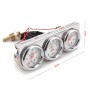 52mm 12V Universal Car Modified Triple Meter 3 in 1 Gauge Oil Press Gauge + Water Temperature Gauge + Ammeter, with Sensor