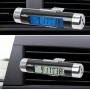 Car Decoration Desk LCD Display Clock & Thermometer with Blue Backlight