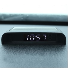 Солнечные ночные световые автомобильные часы Автомобильные электронные температуры такта+дата+неделя+температура (белый свет)