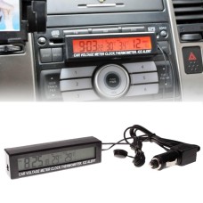 Car Inside And Outside Dual Temperature+Clock+Voltage LED Electronic Display(Orange+Blue)