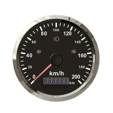 TNG85 200KM Car Motorcycle GPS Speed Odometer With Alarm(Silver Frame With Black Background)