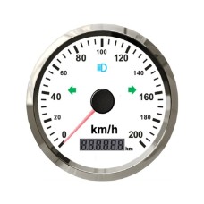 TNG85 200 -километровый автомобильный мотоцикл GPS Speed ​​Speed ​​Odometer с тревогой (серебряная рама с белым фоном)