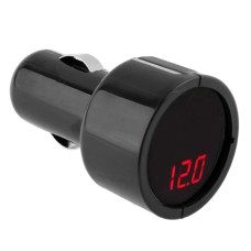 1 -дюймовый светодиодный дисплей сигарет более легкий электрический измеритель напряжения для автоматической батареи, красный свет (черный)