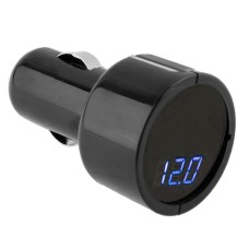 1 -дюймовый светодиодный дисплей сигарет более легкий электрический измеритель напряжения для автоматической батареи, синий свет (черный)