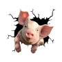 6 in 1 Creative Broken 3D Pig Car Stickers