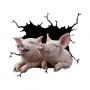6 из 1 творческих сломанных 3D -наклейки на свиньях