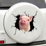 6 in 1 Creative Broken 3D Pig Car Stickers