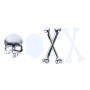 Skull And Cross Bone Shape Shining Metal Car Universal Sticker(Silver)