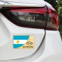 Universal Car Argentina Flag Rectangle Shape VIP Metal Decorative Sticker (Gold)