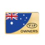 Universal Car Australia Flag Rectangle Shape VIP Metal Decorative Sticker (Gold)