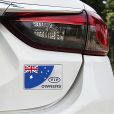 Universal Car Australia Flag Rectangle Shape VIP Metal Decorative Sticker (Silver)