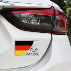 Универсальный автомобиль немецкий флаг прямоугольник форма VIP -металлическая декоративная наклейка (серебро)