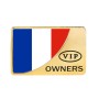 Universal Car France Flag Rectangle Shape VIP Metal Decorative Sticker (Gold)