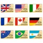 Universal Car France Flag Rectangle Shape VIP Metal Decorative Sticker (Gold)