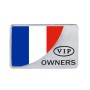 Универсальный автомобиль Франс Флаг прямоугольник форма VIP -металлическая декоративная наклейка (серебро)