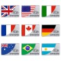 Universal Car France Flag Rectangle Shape VIP Metal Decorative Sticker (Silver)