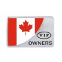 Universal Car Canada Flag Rectangle Shape VIP Metal Decorative Sticker (Silver)