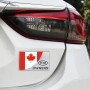 Universal Car Canada Flag Rectangle Shape VIP Metal Decorative Sticker (Silver)